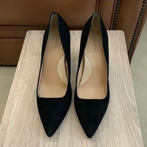 Banana Republic Black Crushed Velvet Block Heels